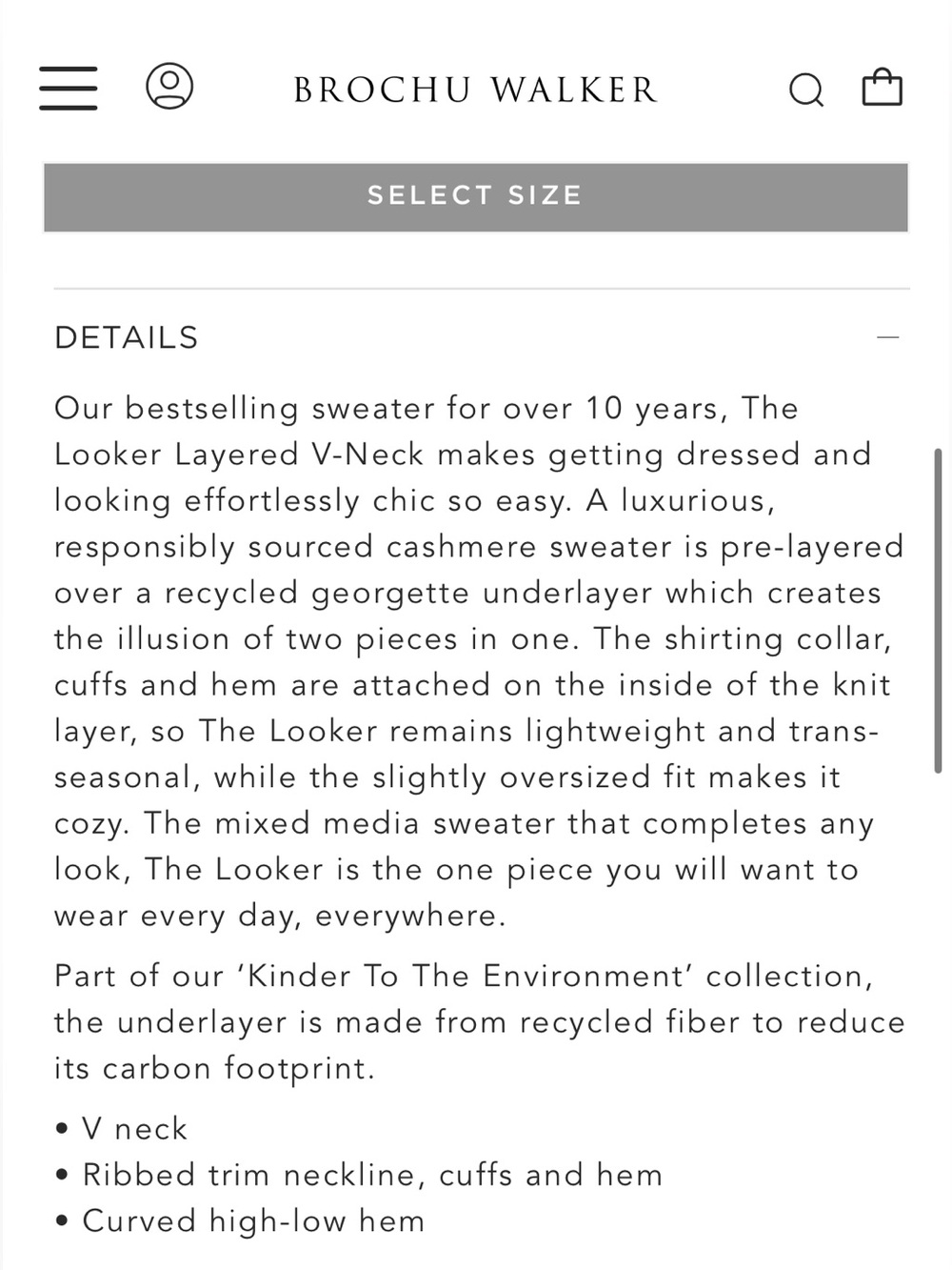 NEW Brochu Walker The Looker Layered V-Neck Wool Cashmere Sweater Skye Blue - Picture 7 of 16